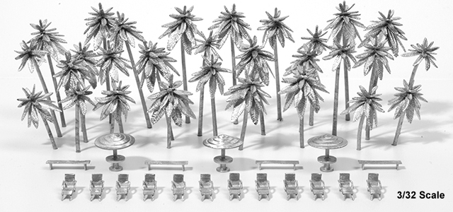 3/32" Scale Trees, 3/32" Scale Chairs for Architectural Models