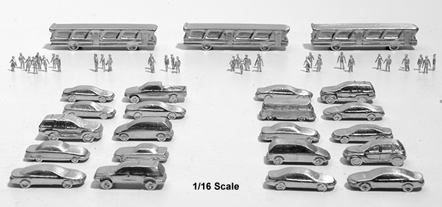 1/16" Scale Cars, 1/16" Scale People for Architectural Models by Microform Models, Inc.