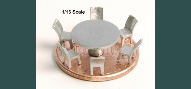 1/16" Scale Chairs and Tables by Microform Models, Inc.