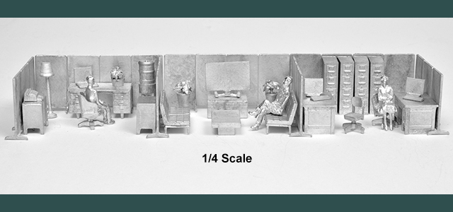 1/4" Scale Office Parts and Products for Architectural Models